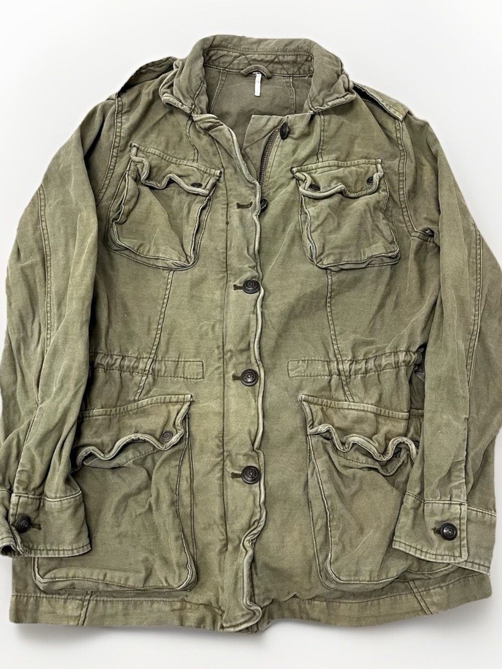 Free People Utility Jacket Women Small Green Military